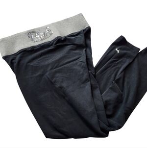2010s Victoria’s Secret Yoga Black Grey Sequin Leggings